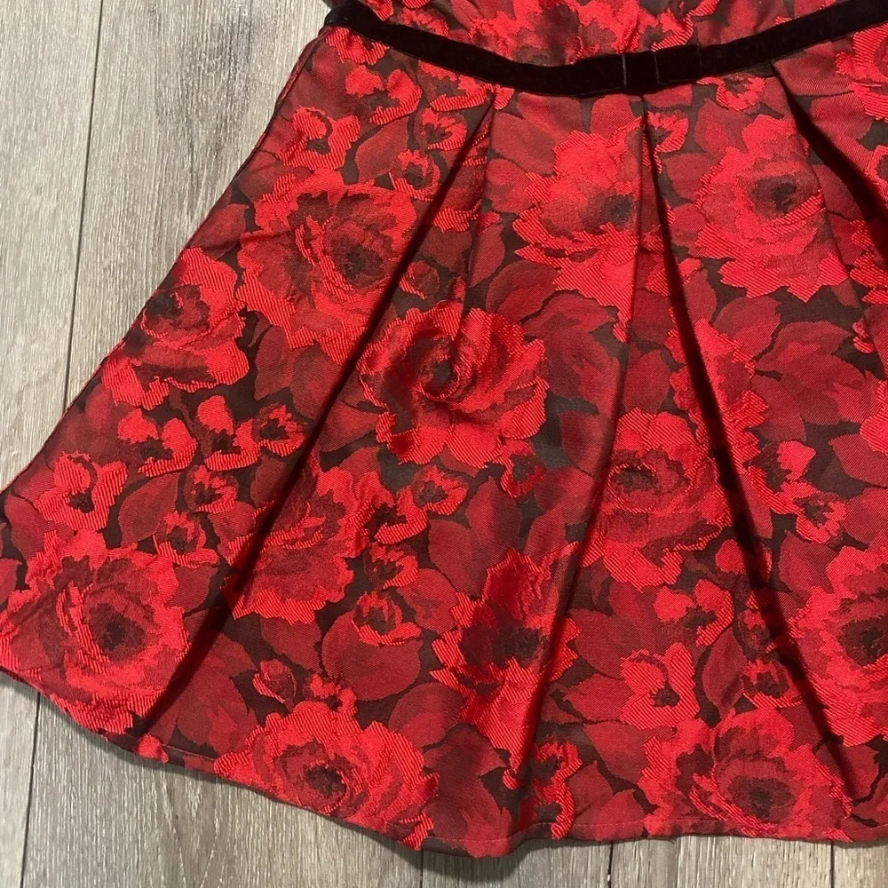 The Children’s Place Holiday Red Floral Fit & Flare Sleeveless Dress 5T